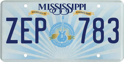 MS license plate ZEP783