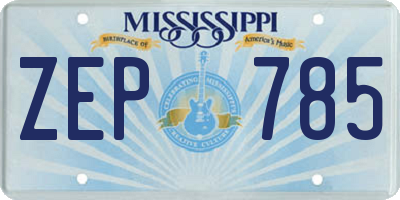 MS license plate ZEP785