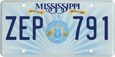 MS license plate ZEP791