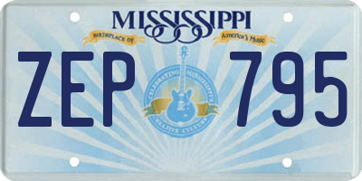 MS license plate ZEP795