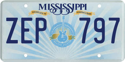 MS license plate ZEP797