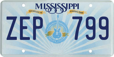 MS license plate ZEP799