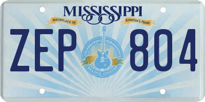 MS license plate ZEP804