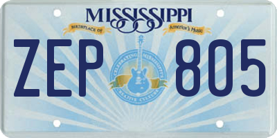MS license plate ZEP805