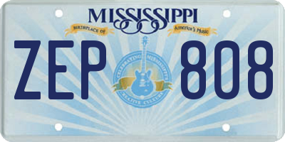 MS license plate ZEP808