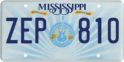 MS license plate ZEP810