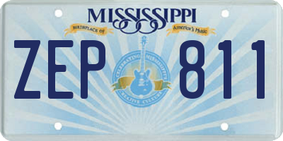 MS license plate ZEP811