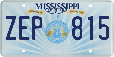 MS license plate ZEP815