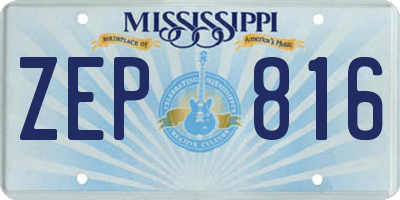 MS license plate ZEP816