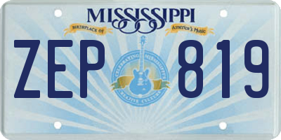 MS license plate ZEP819