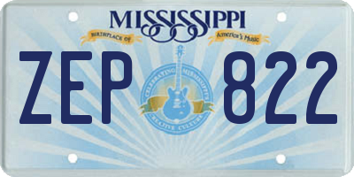MS license plate ZEP822