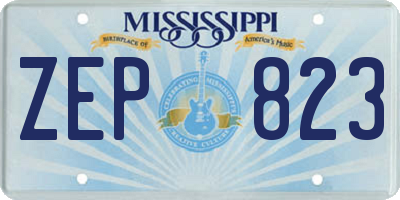 MS license plate ZEP823