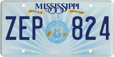 MS license plate ZEP824