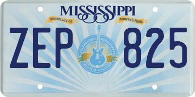 MS license plate ZEP825
