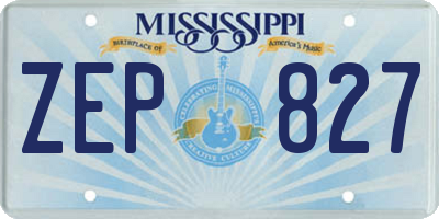 MS license plate ZEP827