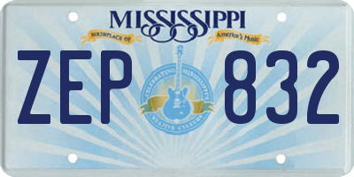 MS license plate ZEP832