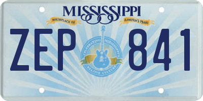 MS license plate ZEP841