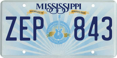 MS license plate ZEP843