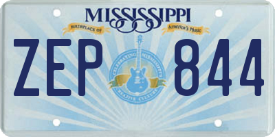 MS license plate ZEP844