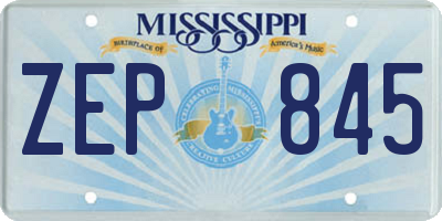 MS license plate ZEP845