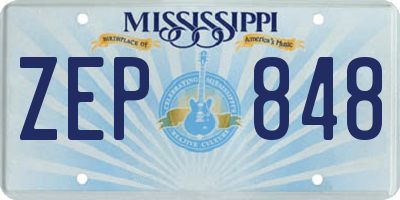 MS license plate ZEP848