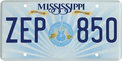 MS license plate ZEP850