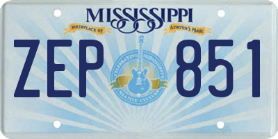 MS license plate ZEP851