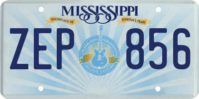 MS license plate ZEP856