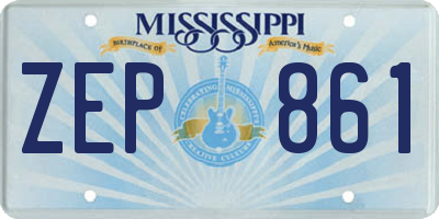 MS license plate ZEP861