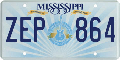 MS license plate ZEP864