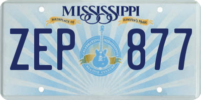 MS license plate ZEP877