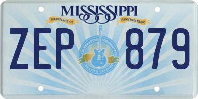 MS license plate ZEP879