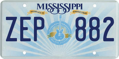 MS license plate ZEP882