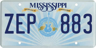 MS license plate ZEP883