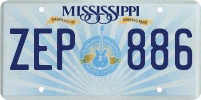 MS license plate ZEP886