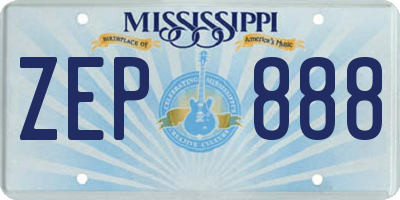 MS license plate ZEP888