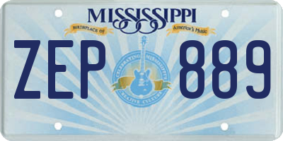 MS license plate ZEP889