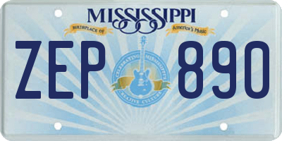 MS license plate ZEP890