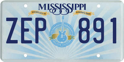 MS license plate ZEP891