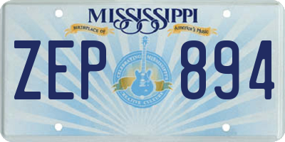 MS license plate ZEP894