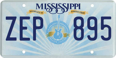 MS license plate ZEP895