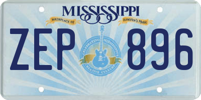 MS license plate ZEP896