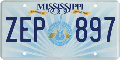 MS license plate ZEP897