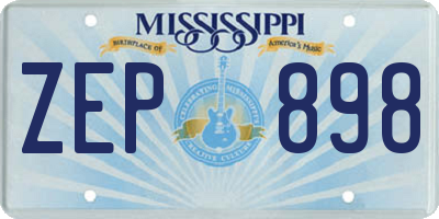 MS license plate ZEP898