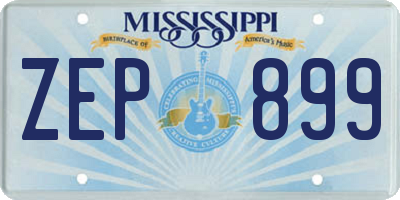 MS license plate ZEP899