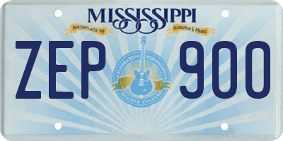 MS license plate ZEP900