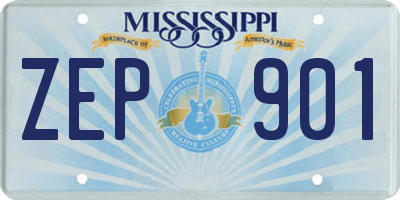 MS license plate ZEP901