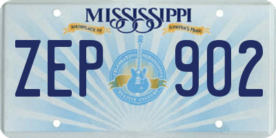 MS license plate ZEP902