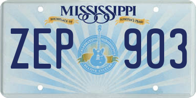 MS license plate ZEP903