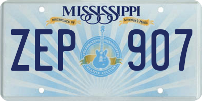 MS license plate ZEP907